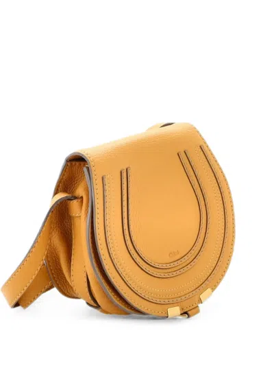 Pre-owned Chloé Marcie Leather Mini Crossbody Bag In Yellow