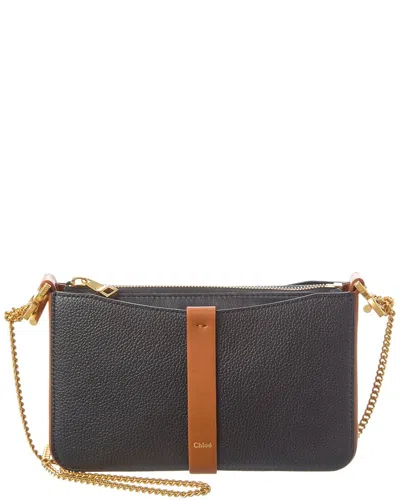Chloé Marcie Leather Pouch On Chain In Gray