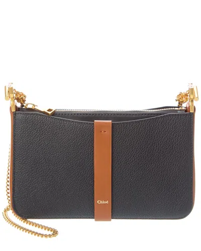 Chloé Marcie Leather Pouch On Chain In Black