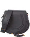 Chloé Marcie Leather Saddle Bag In Black