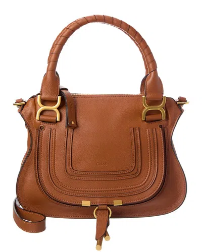 Chloé Marcie Leather Satchel In Brown