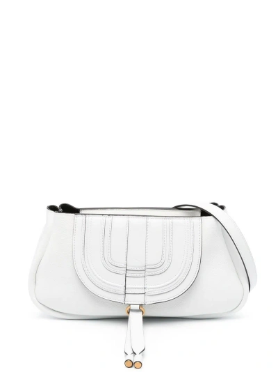 Chloé Marcie Leather Shopping Bag In White