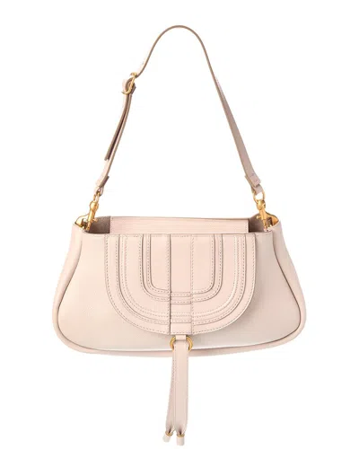 Chloé Marcie Leather Shoulder Bag In Neutral
