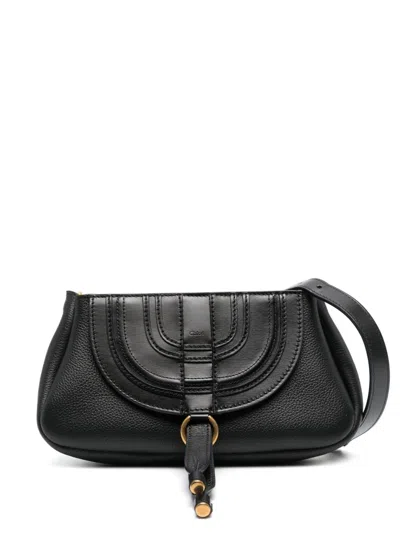 Chloé Marcie Leather Shoulder Bag In Blue