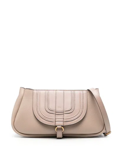 Chloé Chloè Marcie Leather Shoulder Bag In Beige