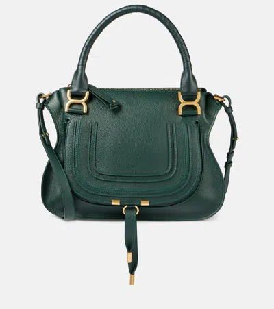 Chloé Marcie Leather Shoulder Bag In Green