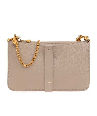 Chloé Marcie Leather Shoulder Bag In Nude