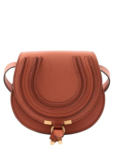Chloé Marcie Leather Shoulder Bag In Pink