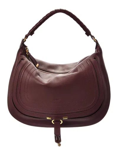 Chloé Marcie Leather Shoulder Bag In Red
