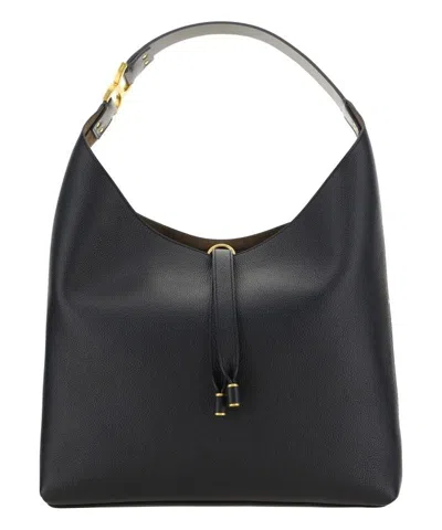 Chloé Marcie Leather Shoulder Handbag In Black
