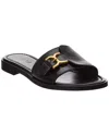 Chloé Marcie Leather-trimmed Espadrille Slides In Black