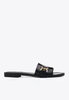 Chloé Marcie Leather-trimmed Espadrille Slides In Black