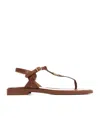 Chloé 'marcie' Brown Flat Thongs Sandals In Brown