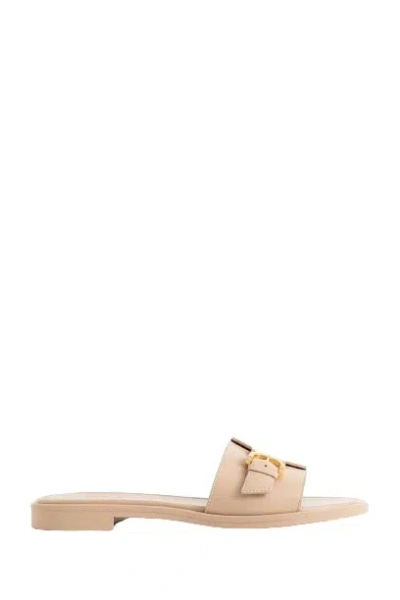 Chloé Marcie Leather Slides In Neutrals