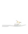 Chloé Marcie Buckle Detailed Slides In White