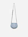 Chloé Black Leather Saddle Crossbody Bag For Women In Clear Blue