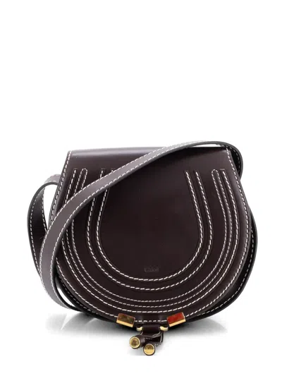 Pre-owned Chloé Marcie Leather Small Crossbody Bag In Brown