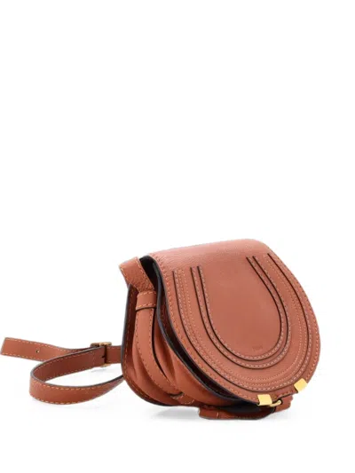 Pre-owned Chloé Marcie Leather Small Crossbody Bag In Brown