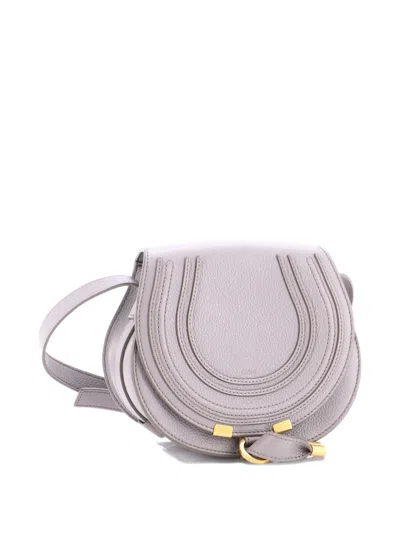Pre-owned Chloé Marcie Leather Small Crossbody Bag In Gray