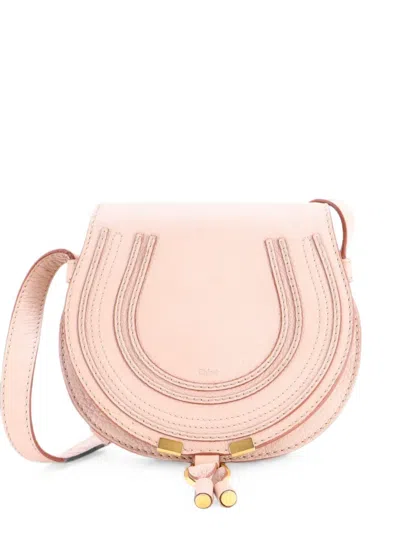Pre-owned Chloé Marcie Leather Small Crossbody Bag In Neutral