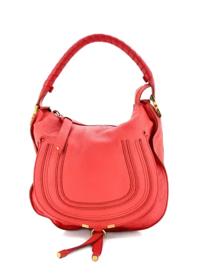 Pre-owned Chloé Marcie Leather Small Hobo Bag In Pink