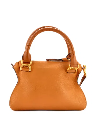 Pre-owned Chloé Marcie Leather Small Satchel In Brown