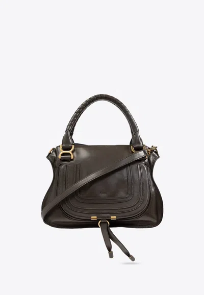 Chloé Marcie Leather Top Handle Bag In Green
