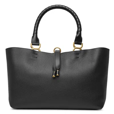 Chloé Chloe Marcie Leather Tote Bag In Black