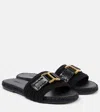 Chloé Marcie Leather-trimmed Espadrille Slides In Black