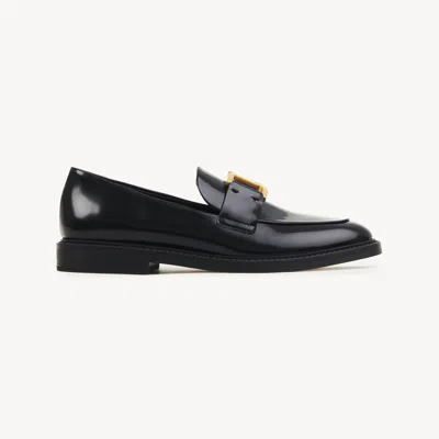 CHLOÉ MARCIE LOAFER BLACK SIZE 3.5 100% CALF-SKIN LEATHER