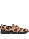 Chloé Marcie Leopard-print Velvet Loafers In Brown
