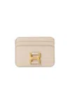 Chloé Porte-cartes Marcie En Cuir Grainé Femme Rose Taille Onesize 100% Cuir De Veau In Nude