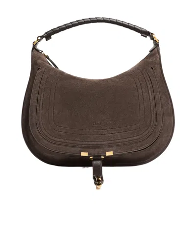 Chloé Marcie Logo Shoulder Bag In Brown