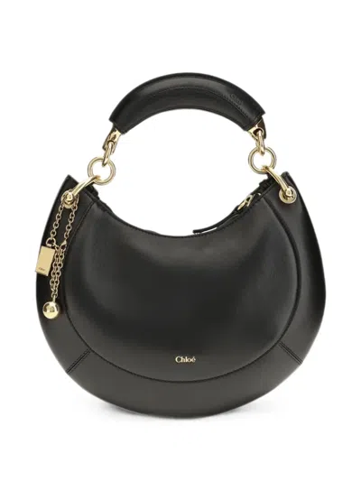 Chloé Marcie Logo-print Shoulder Bag In Black