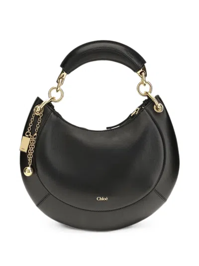 Chloé Marcie Logo-print Shoulder Bag In Black