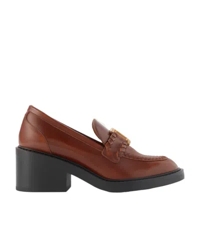 Chloé Marcie Embellished Leather Loafers In Black