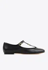 Chloé Marcie Mary-jane Python Print Leather Ballet Flats In Black