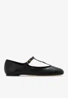 Chloé Marcie Mary-jane Python Print Leather Ballet Flats In Black