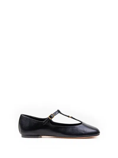 Chloé Marcie Mary-jane Python Print Leather Ballet Flats In Black