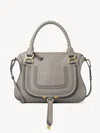 Chloé Gianni Chiarini Gianni Chiarini Dua Double Handle Bag In Caramel Double Leather In Gray