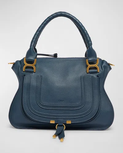 Chloé Marcie Medium Double Carry Satchel Bag In Grained Leather