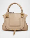 Chloé Marcie Medium Double Carry Satchel Bag In Grained Leather In Neutral