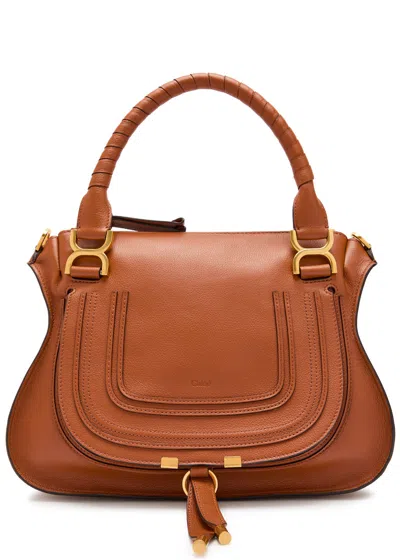 Chloé Chloe Marcie Medium Grained Leather Tote Bag In Brown