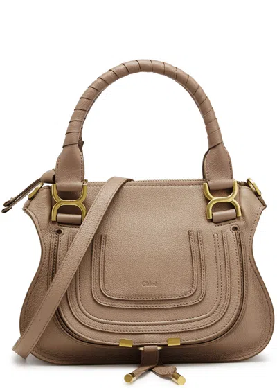 Chloé Marcie Medium Leather Bag, Leather Bag, Pink In Brown