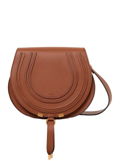 Chloé Marcie Medium Leather Bag In Nude