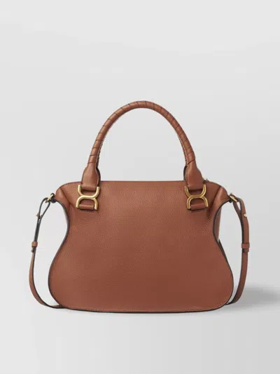 Chloé Marcie Medium Leather Bag With Flap And Tassel In Brown