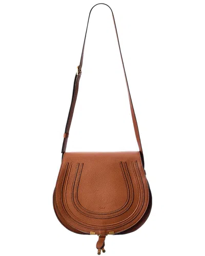Chloé Tan Medium Marcie Saddle Bag In Brown