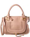 Chloé Marcie Medium Leather Satchel In Pink