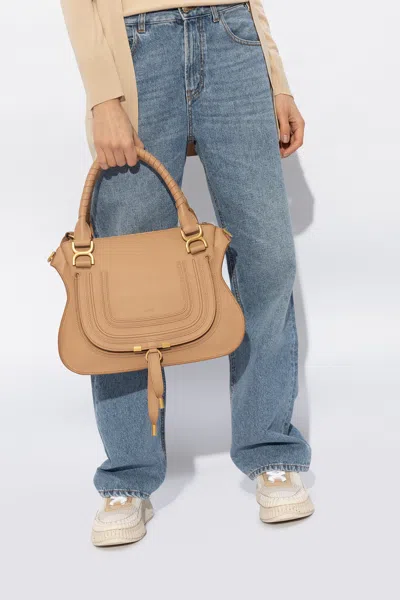 Chloé Marcie Handbag In Beige