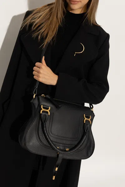 Chloé ‘marcie Medium' Leather Shoulder Bag In Black